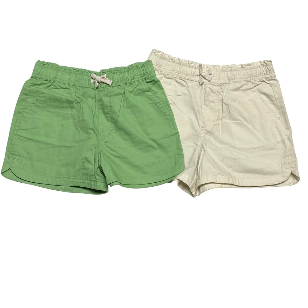 Gap Kids Girls Pull On 2 pack Shorts Green White Size 6/6X NWT